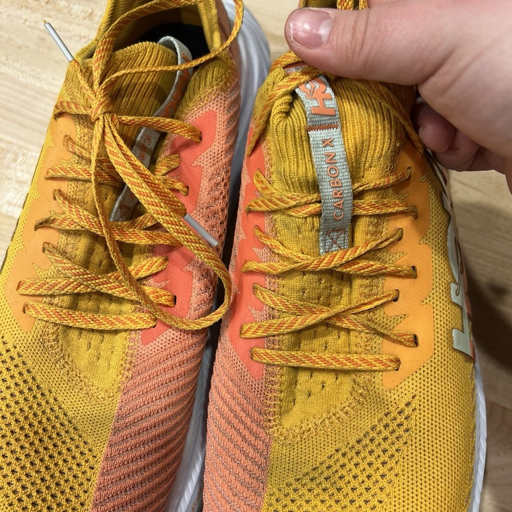 Men's Hoka One One Carbon X 3 Running Shoes Radiant Orange Size 12 US Used - Picture 6 of 10